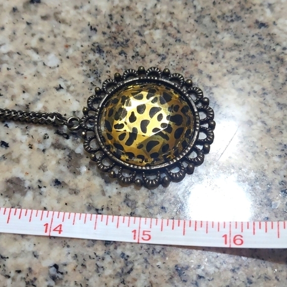 Women's Leopard Antique Gold Vintage Necklace Pendent Chain Necklace - Picture 6 of 10